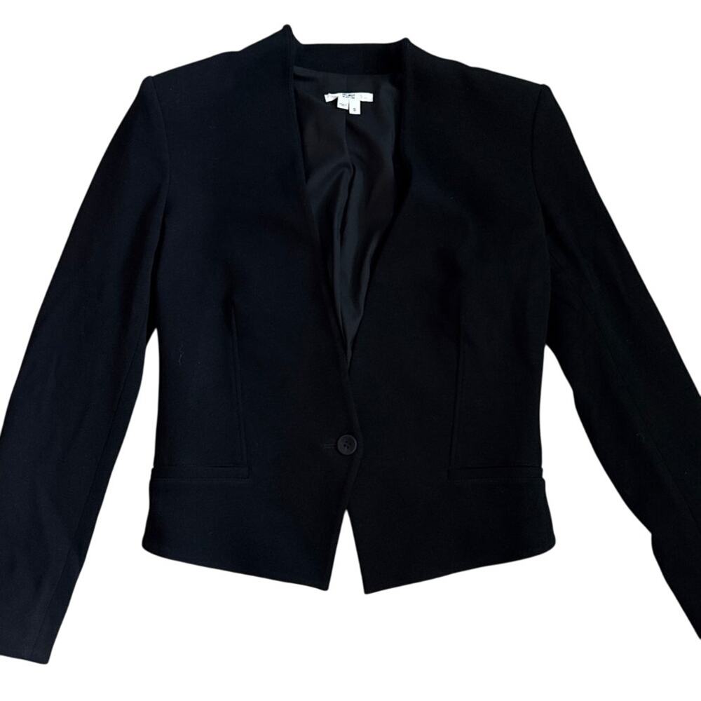 HELMUT by Helmut Single Button Cropped Blazer Jet Black Size‎ Small - Picture 4 of 12